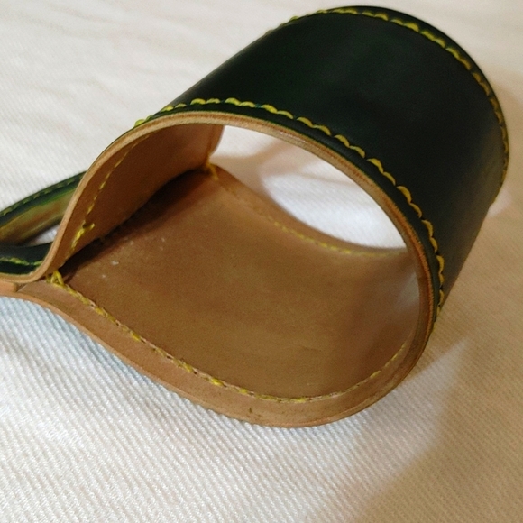 Leather Mason jar handle HANDMADE Horween leather - Picture 3 of 6